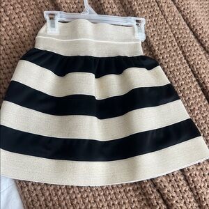 by & by Black and Cream Striped Mini Skirt